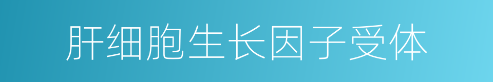 肝细胞生长因子受体的同义词