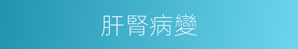 肝腎病變的同義詞