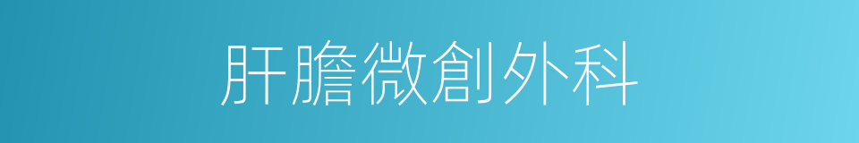 肝膽微創外科的同義詞