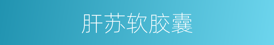 肝苏软胶囊的同义词