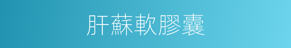 肝蘇軟膠囊的同義詞