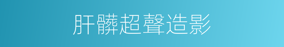 肝髒超聲造影的同義詞