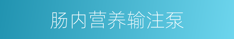 肠内营养输注泵的同义词