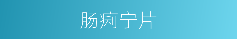 肠痢宁片的同义词