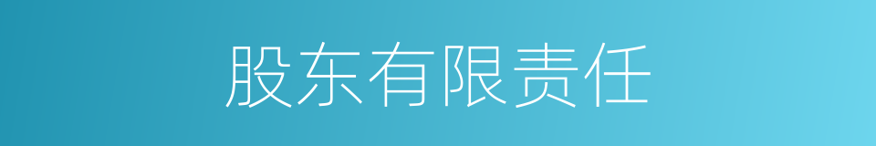 股东有限责任的同义词