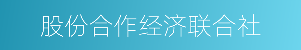 股份合作经济联合社的同义词