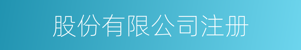 股份有限公司注册的同义词