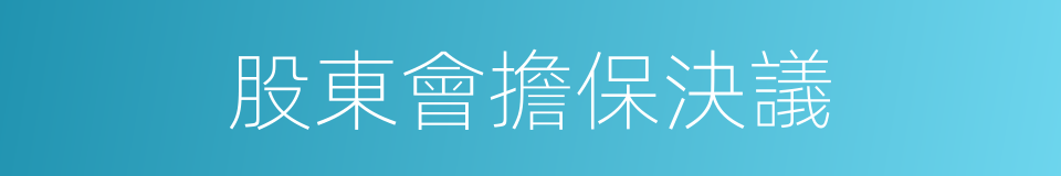 股東會擔保決議的同義詞