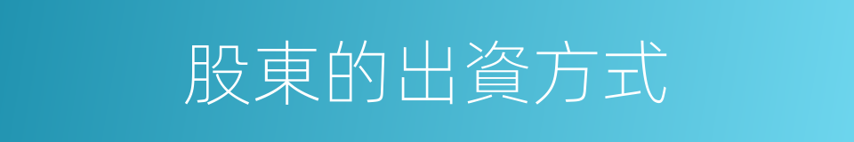 股東的出資方式的同義詞