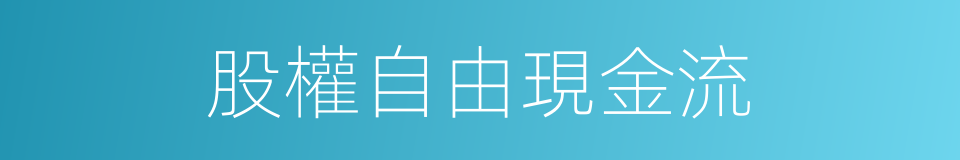 股權自由現金流的同義詞