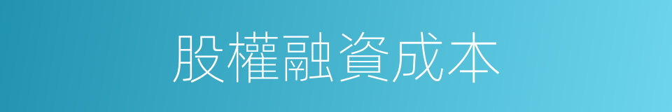股權融資成本的同義詞