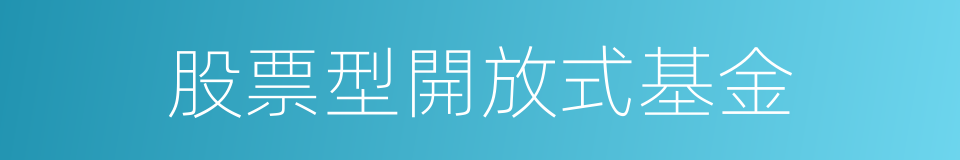 股票型開放式基金的同義詞