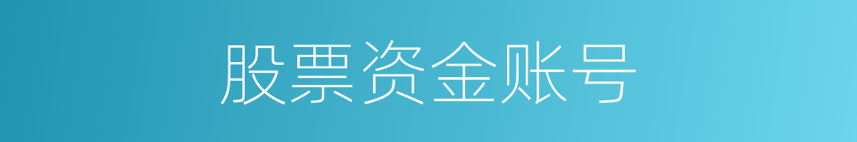 股票资金账号的同义词