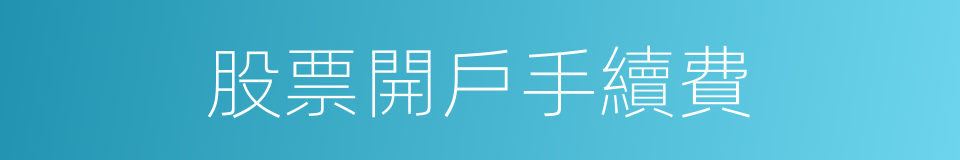 股票開戶手續費的同義詞