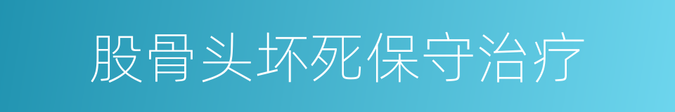 股骨头坏死保守治疗的同义词