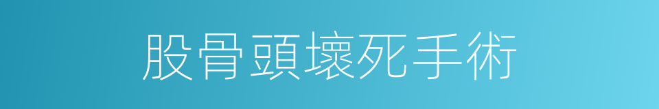 股骨頭壞死手術的同義詞