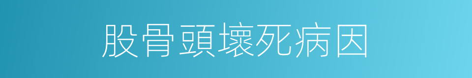 股骨頭壞死病因的同義詞