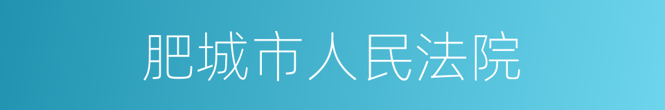 肥城市人民法院的同义词