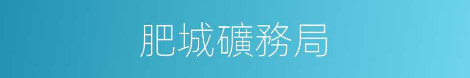 肥城礦務局的同義詞