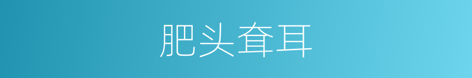 肥头耷耳的同义词
