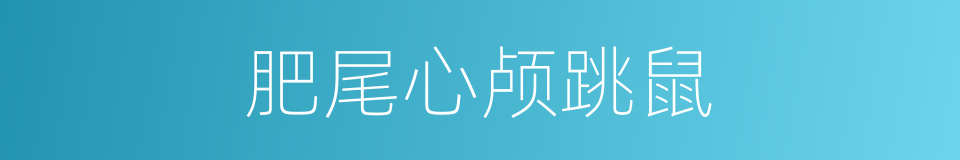 肥尾心颅跳鼠的同义词