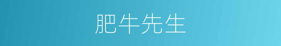 肥牛先生的同义词