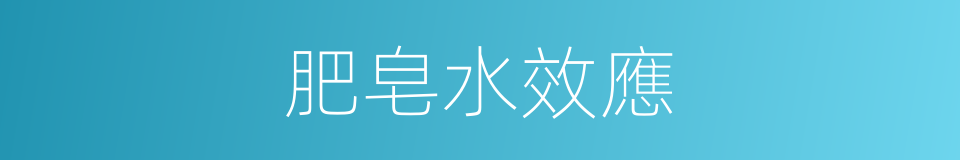 肥皂水效應的同義詞