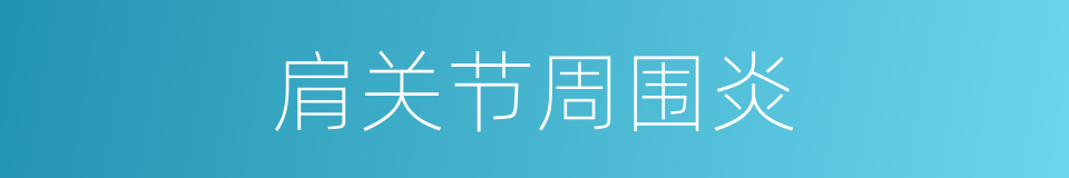 肩关节周围炎的同义词