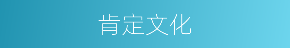 肯定文化的同义词