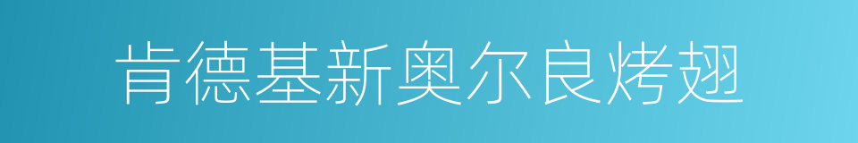 肯德基新奥尔良烤翅的同义词