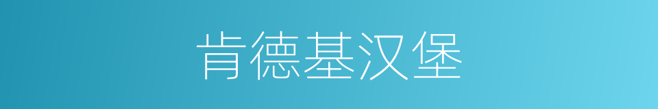 肯德基汉堡的同义词
