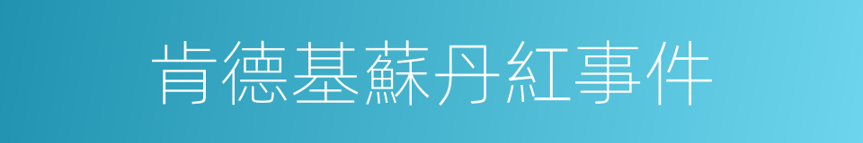 肯德基蘇丹紅事件的同義詞