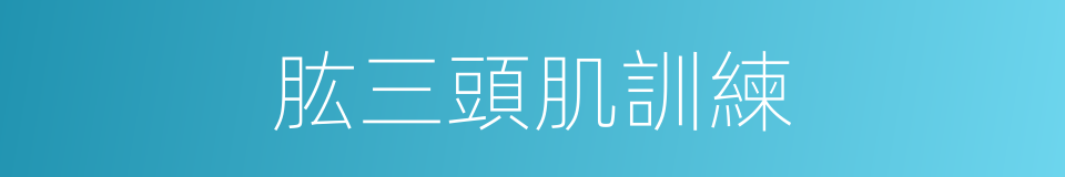 肱三頭肌訓練的同義詞