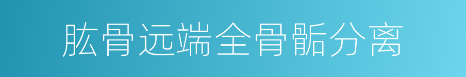 肱骨远端全骨骺分离的同义词