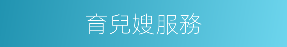 育兒嫂服務的同義詞