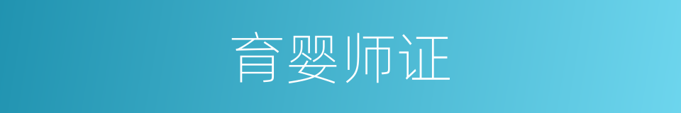育婴师证的同义词
