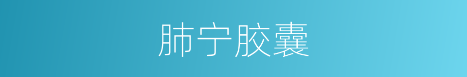 肺宁胶囊的同义词