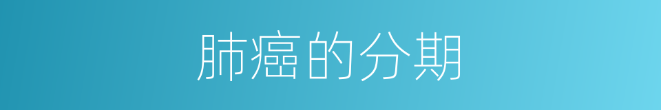 肺癌的分期的同义词