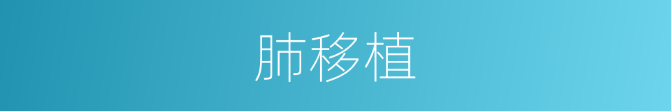 肺移植的同义词