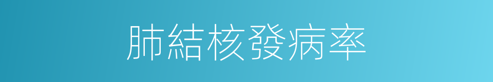 肺結核發病率的同義詞