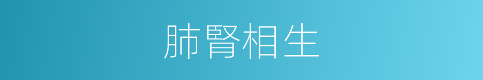 肺腎相生的同義詞