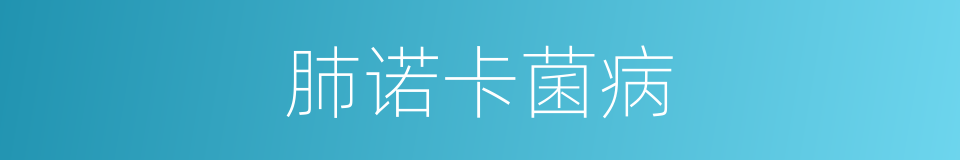 肺诺卡菌病的同义词