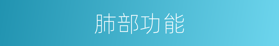 肺部功能的同义词