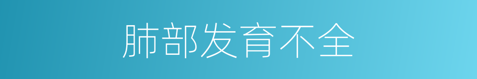 肺部发育不全的同义词