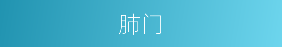 肺门的同义词