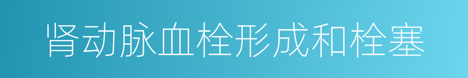 肾动脉血栓形成和栓塞的同义词
