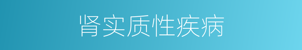 肾实质性疾病的同义词