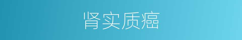 肾实质癌的同义词