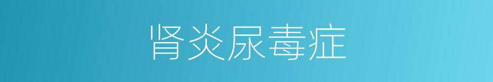 肾炎尿毒症的同义词