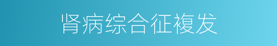肾病综合征複发的同义词